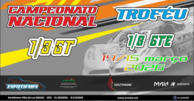 1ª Prova do Campeonato Nacional 1/8 GT e Trofeu 1/8 GTE